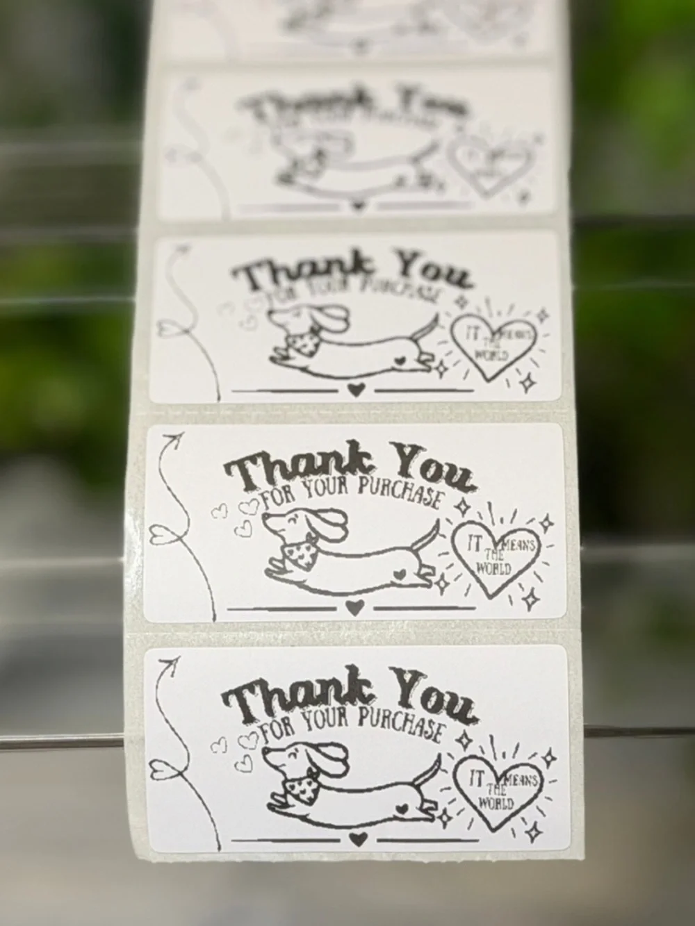 200 Dachshund Thank You for Your Purchase Stickers 2x1 Small Business Labels